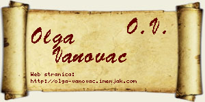 Olga Vanovac vizit kartica